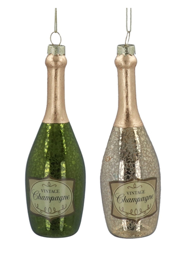 Vintage Champagne Bottle Hanging Decoration - Gisela Graham